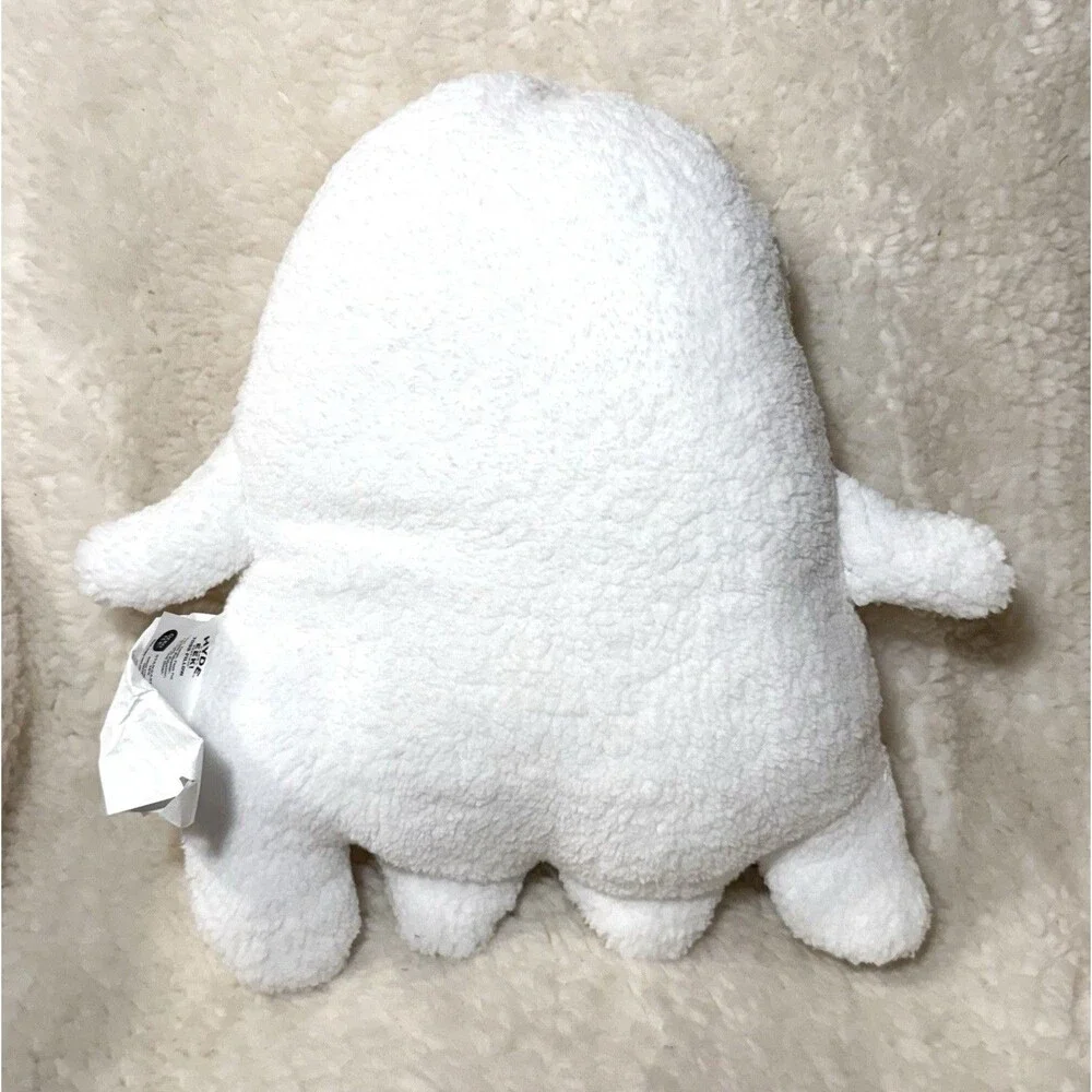 Hyde & Eek! 14” Ghost Faux Shearling Halloween Throw Pillow White